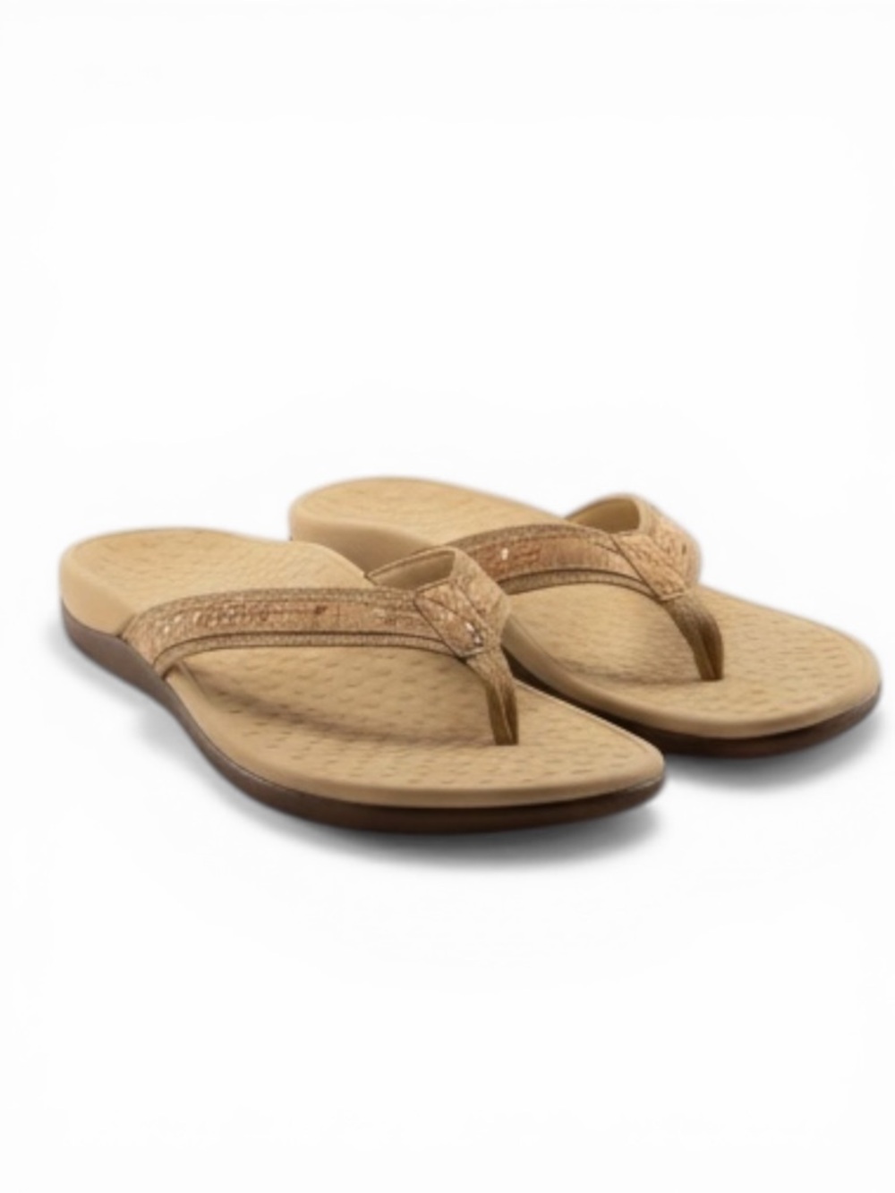 Vionic Tan Beige Cork Thong Sandal Sz 9